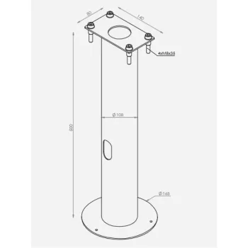   NORLYS METAL BASE 114 TO GROUND FOR NAMSOS BOLLARD ACCESSORY - NOR-114