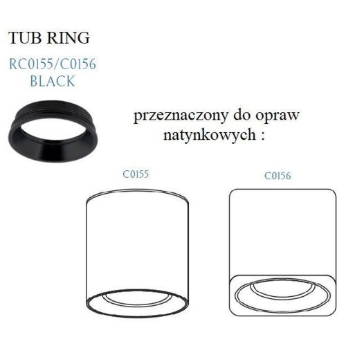 MAXLIGHT TUB RING/BK