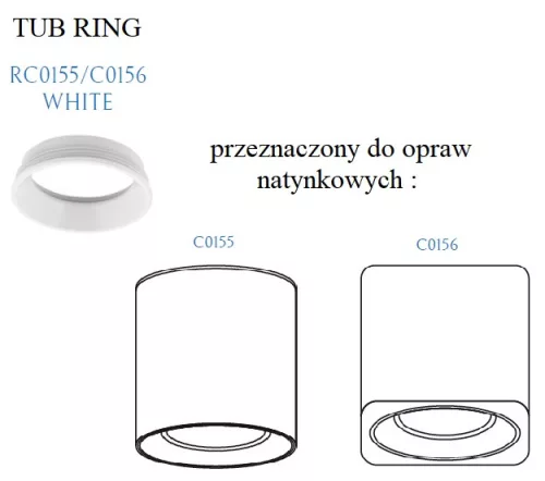 Maxlight TUB RING/WH süllyesztett lámpa